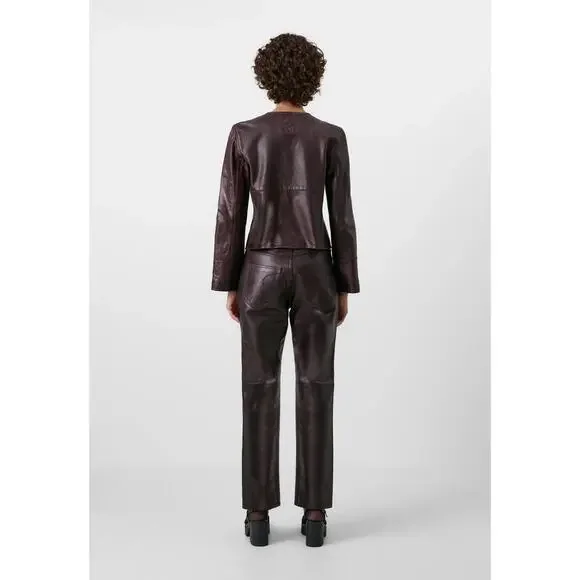 Gap x Cult Gaia Leather Tie-Front Jacket Brown Medium NWT - Picture 11 of 11